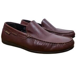 Mephisto Algoras Leather Loafers Shoes Mens 10.5 Cool Air Comfort Slip On Brandy